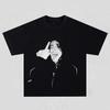 Постер Billie Eilish Графический Принт Футболка Мужская Женская Хлопок Уличная Мода Хип-Хоп Y2k Круглый Вырез Модные Оверсайз Топы Летние Новые Футболки