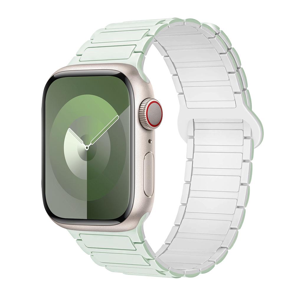 Совместимый силиконовый ремешок с магнитной застежкой для Apple Watch Серии 1-11, Ultra 3, SE 3, стиль «Три звена»