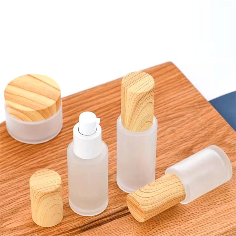 20/30/50/100 мл деревянный распылитель из матового стекла, новый дозатор для жидкого лосьона, многоразовый тонкий туман, пустой контейнер для косметики