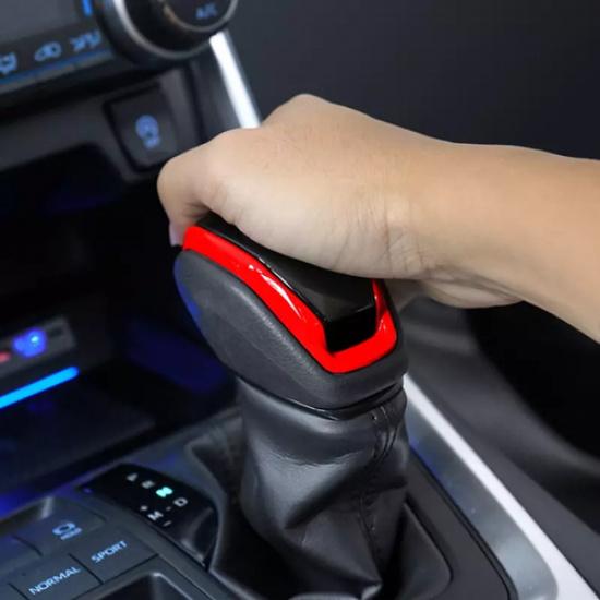 Red&black Car Gear Shift Knob Cover Trim For Toyota RAV4 -2024