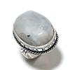 Радужный Лунный Камень Ручной Работы Серебро 925 пробы Подарочное Кольцо Размер 10 z7q99