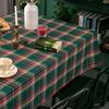 Christmas Plaid Tablecloth Cotton Linen Dining Table Decor Vintage American Style Tea Table Cover