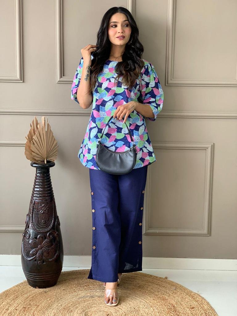 Женский комплект из чистого хлопка Курти Корд, праздничная одежда, индийский дизайнерский топ, туника, комплект с брюками Курта, платье