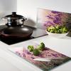 Multifunctional Decorative Glass Boards with Lavender Print 2x30x52 cm