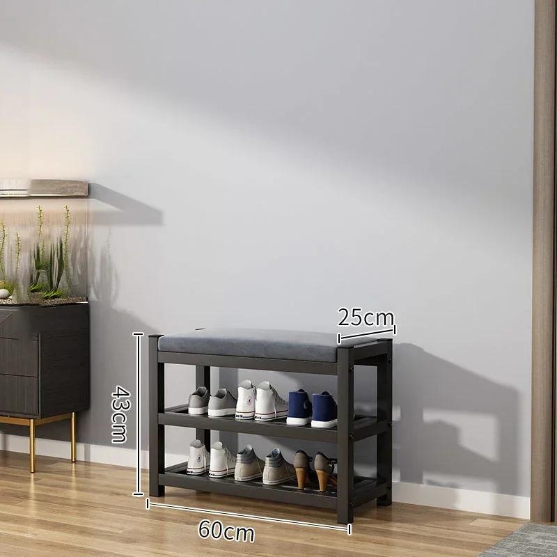 Скамейка для переодевания обуви в прихожую со шкафом для хранения обуви, полка для обуви из углеродистой стали для сиденья, табурета, экономящей место мебели
