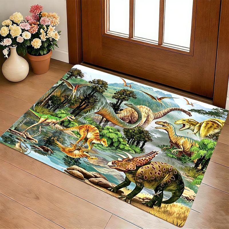 Dinosaur World Living Room Nonslip Area Rug Soft Carpet For Bedroom Game Playroom Sofa Office Home Decor Doormat Christmas Gift C926104