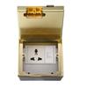 Gold Stainless Steel Three-Hole Southeast Asian Floor Power Socket
