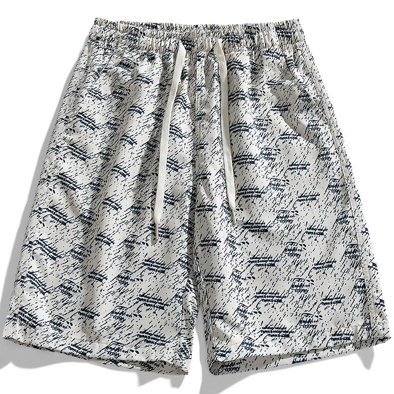 Beach pants men's summer quick-drying can be launched loose plus size men's five-point pants casual sports shorts