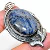 Natural Sodalite Gemstone Handmade 925 Sterling Silver Pendant 2.68" D6q33