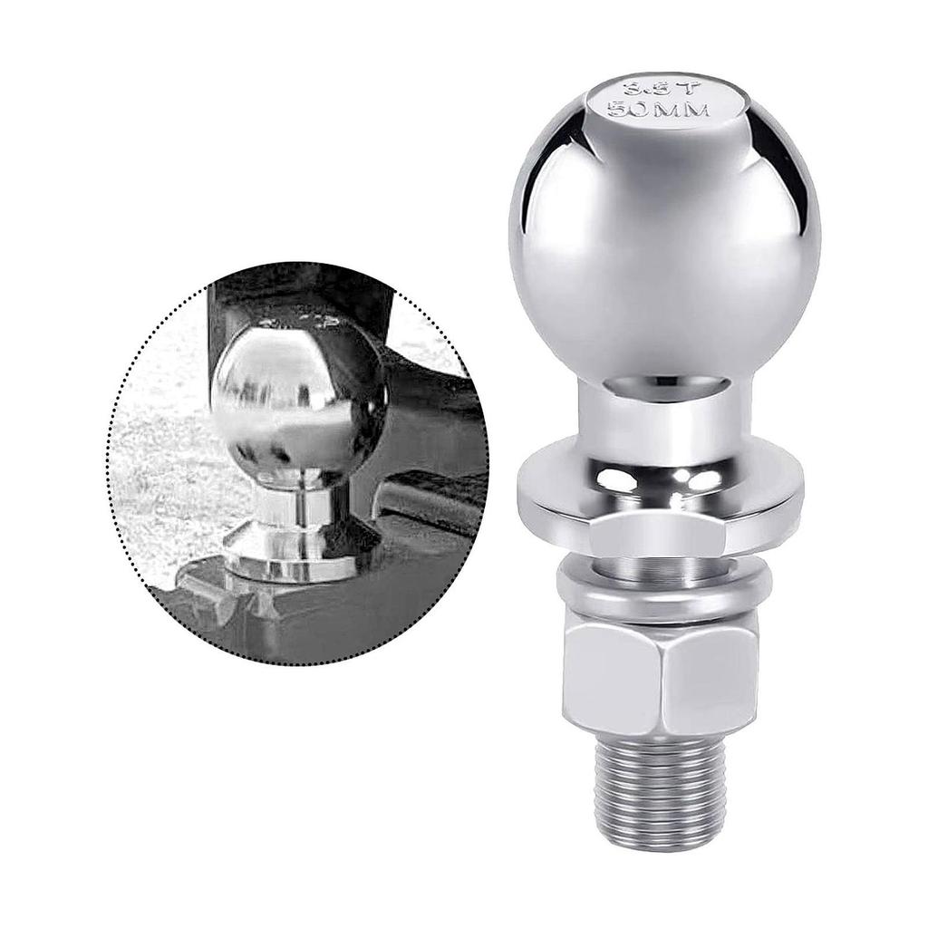 Universal Steel Trailer Hitch Ball 50mm Secure Locking Device Durable Accessory for Flatbed RV and Boat Trailers