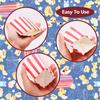 25Pcs Popcorn Paper Boxes Buckets Red White Stripes Bags Snack Containers for Movie Night Birthdays Carnival Party Supplies