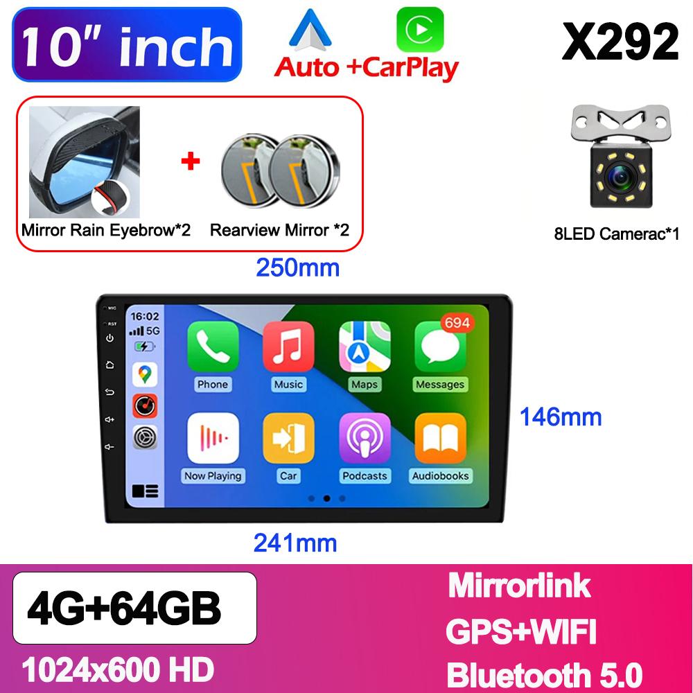 7/9/10 дюймов Универсальный Android 13 Автомобильный Радиоприемник 64G Авторадио Android 2 Din Автомобильный Радиоприемник GPS BT Центральный Мультимедиа Интеллектуальные автомобильные системы