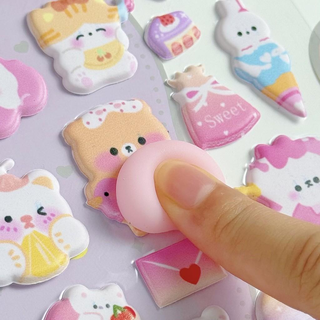 3D 4 шт. Мягкие Милые Ягодицы 3D Наклейки для Детей Сквиши Животные Кролик Медведь Ручная Работа Декор Для Чехлов Телефонов Магазин Bulingbulingstickers