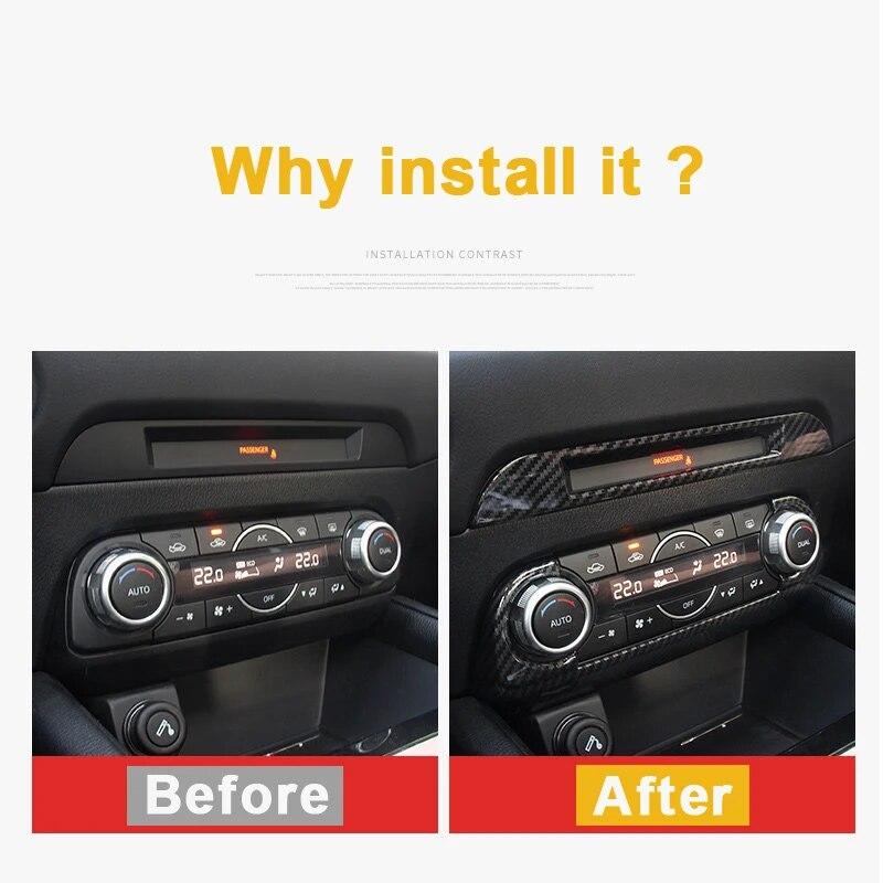 For Mazda CX-5 CX5 2017 2018 Accessories Car Middle CD Console Dashboard Trim Sticker Frame Cover Interior