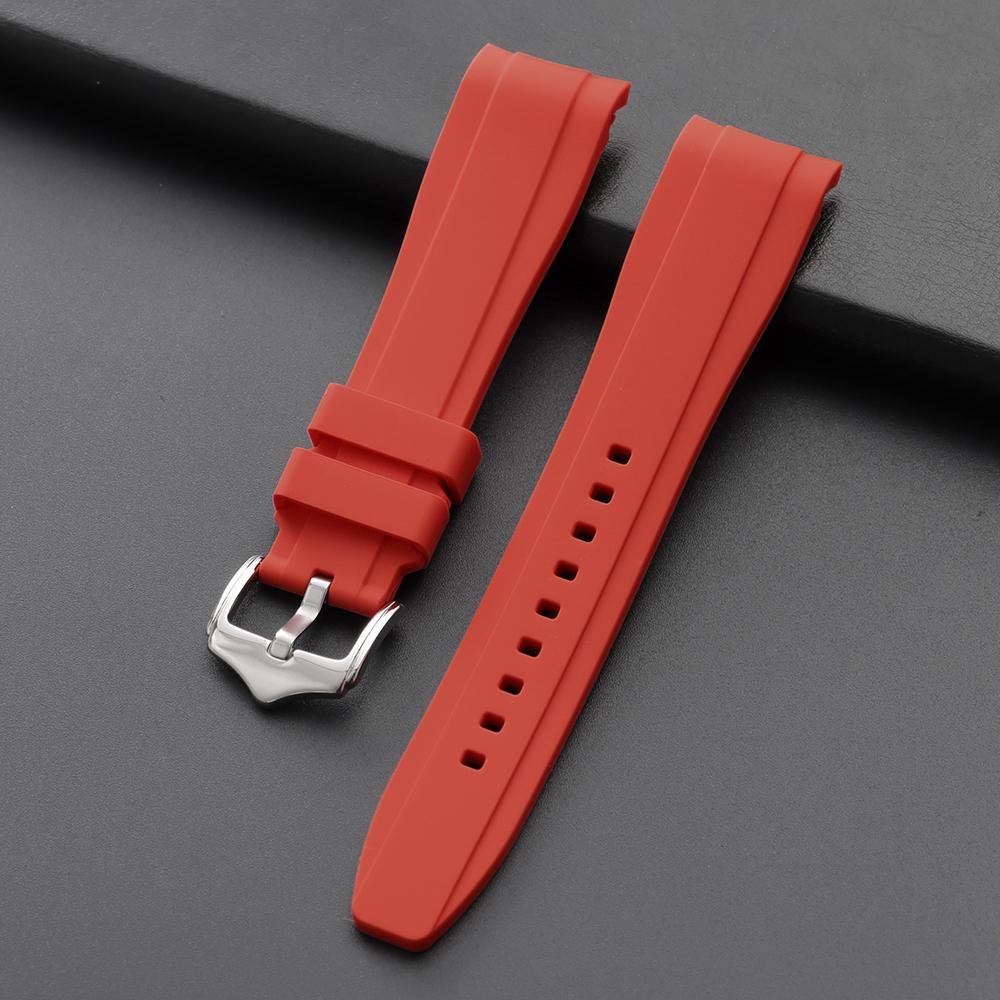 20мм22мм для Rolex Резиновый ремешок для Swatch Универсальный Мужской Женский Изогнутый конец Силиконовый ремешок для часов Citizen Sport Водонепроницаемый ремень