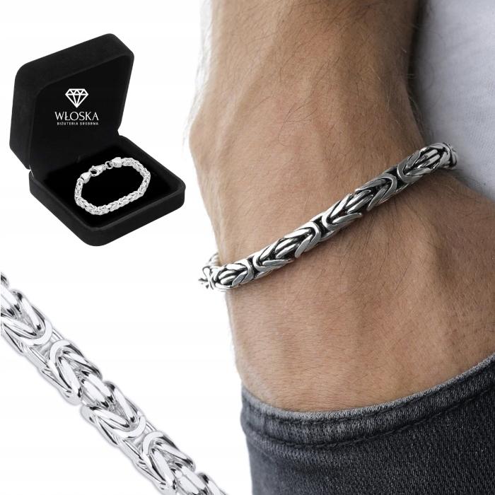 THICK 925 Silver Men' Bracelet Royal 5mm/23cm