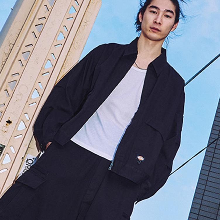 Dickies Однотонная повседневная куртка с остроконечным воротником Мужские куртки Черный DK012535-155937