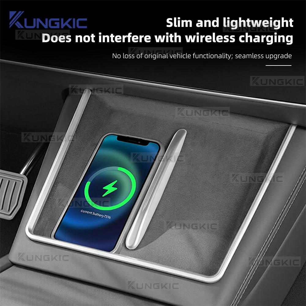 Wireless Charging Frame Trim Cover for Tesla Model 3 Highland 2024 2025 2026 ABS Interior Moulding