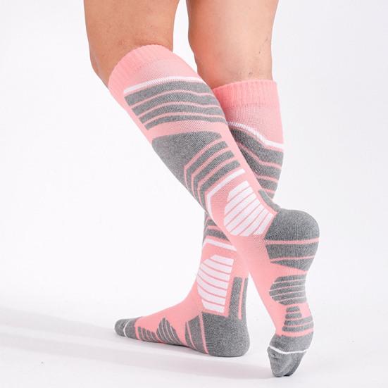 1 пара зимних лыжных носков для женщин, теплые носки для походов, высокие до колена, хлопковые носки для сноуборда, катания на лыжах и велоспорта на открытом воздухе