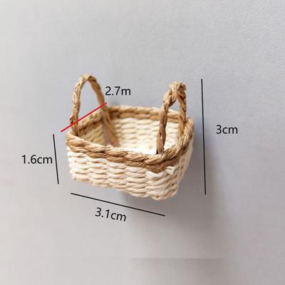 Новая миниатюрная корзинка для кукольного домика, модная, ручной работы, плетеная корзина, DIY, корзина из бумажной лозы, для кукол BJD/для кукол Ob11