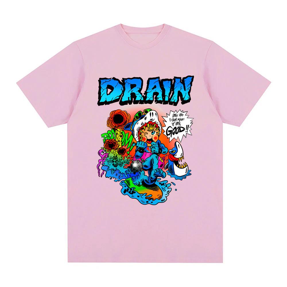 Футболка Drain Band Merchandise из хлопка, идентичная той, что на сайте, винтажная футболка с коротким рукавом.