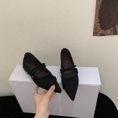 Внутреннее увеличение высоты~ Французские ретро туфли Мэри Джейн с острым носком женская обувь новинка осени 2025