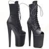 20CM High Heel Platform Peep-Toe Sexy Snake Pattern Gothic Fetish Pole Dance Stripper Nightclub Ankle Boots