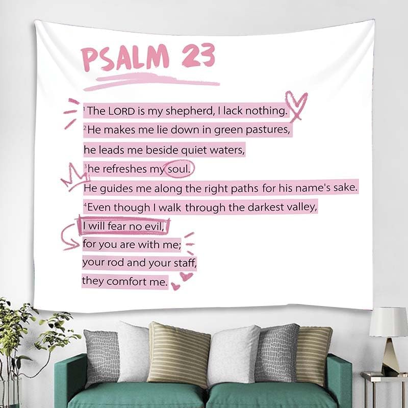 Pink Christian Tapestry Aesthetic Bible Verses Tapestries Wall Hanging Pink Wall Art for Teen Girls & Women Wall Tapestry for Bedroom Dorm Decor for