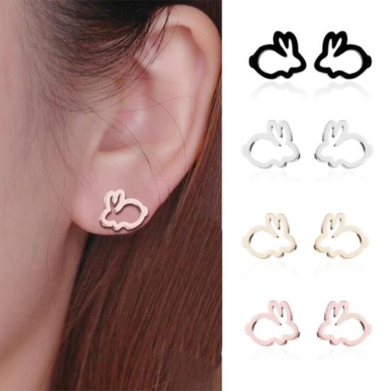 Sweet Hollow Rabbit Ear Studs Bunny Earrings Women Party Jewelry Easter