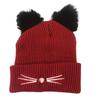 Wool Knitted Pullover Hat Warm Cold Hat Cute Cat Ears Beanies  Winter
