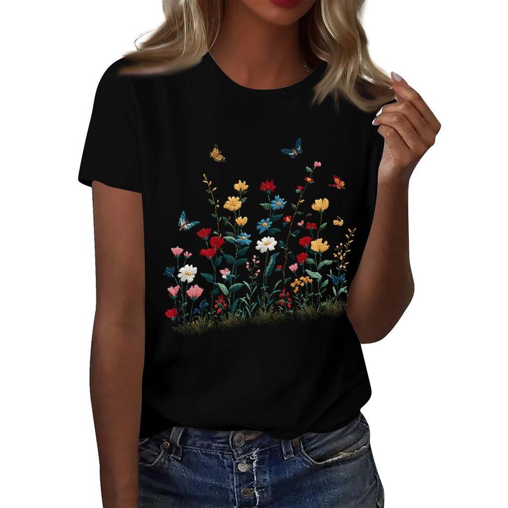 Женская мода повседневная футболка с круглым вырезом и короткими рукавами, топ, футболка, топ