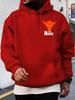 Casual Hoodie with Bold "THE ROCK" Graphic Print - Cozy Fleece-Lined