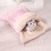 Полузакрытая кошачья кровать-пещера, утолщенное согревающее гнездо для питомца, подушка-мат для кошки, кошачье гнездо, будка для зимы