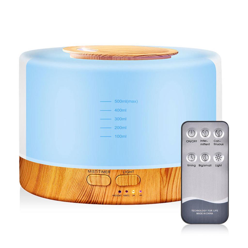 500ml U-ltrasonic Acoustic Air Humidifier Aroma Diffuser Mist Maker BT Connected Connection Music Player with Controller 7 Colorful Lights Changing