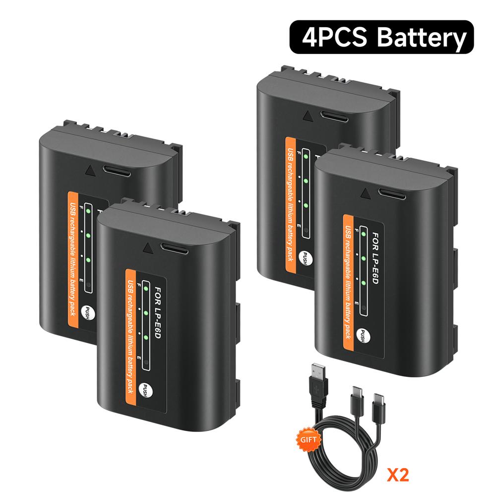 PALO Встроенный USB LP-E6 LP E6 LPE6 LP E6N аккумулятор 2600 мАч Akku для камер Canon 5D Mark II III 7D 60D EOS 6D 70D 80D EOS 5DS R