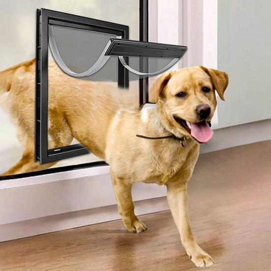 XL Dog Door, Plastic Doggie Door, Extreme Weather Doggy Door, Giant Dog Door for Large and Extra Large Dogs, Magnetic Position Large Doggy