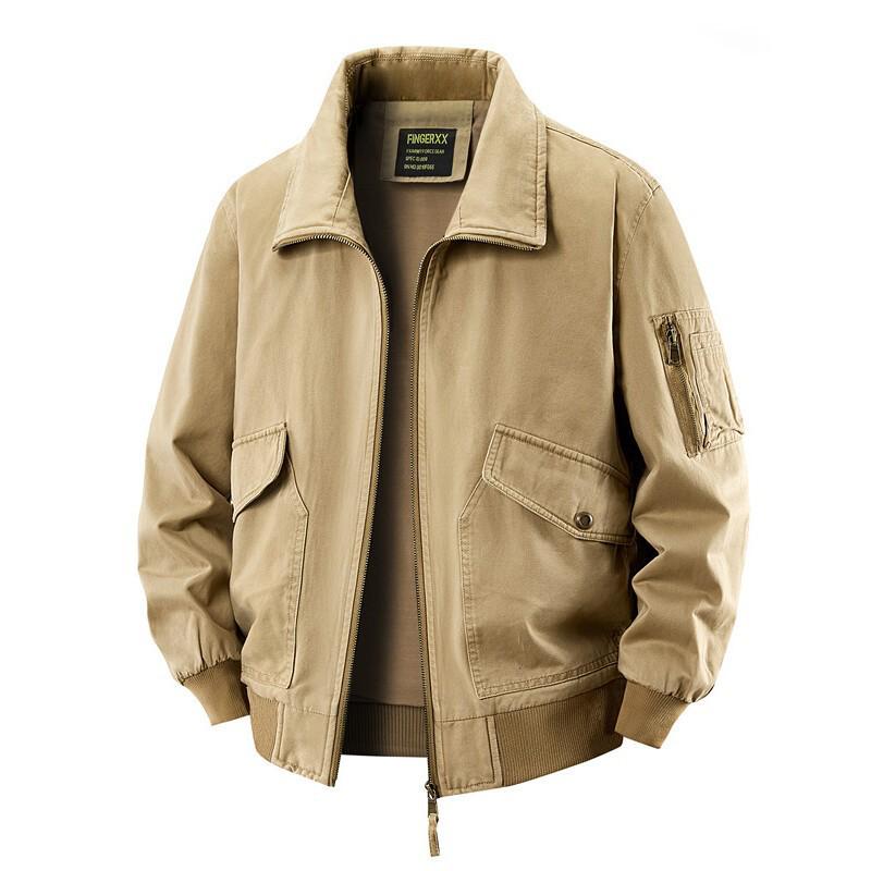 Men's Retro Casual Lapel Jacket: Trendy Military Style for Spring & Autumn