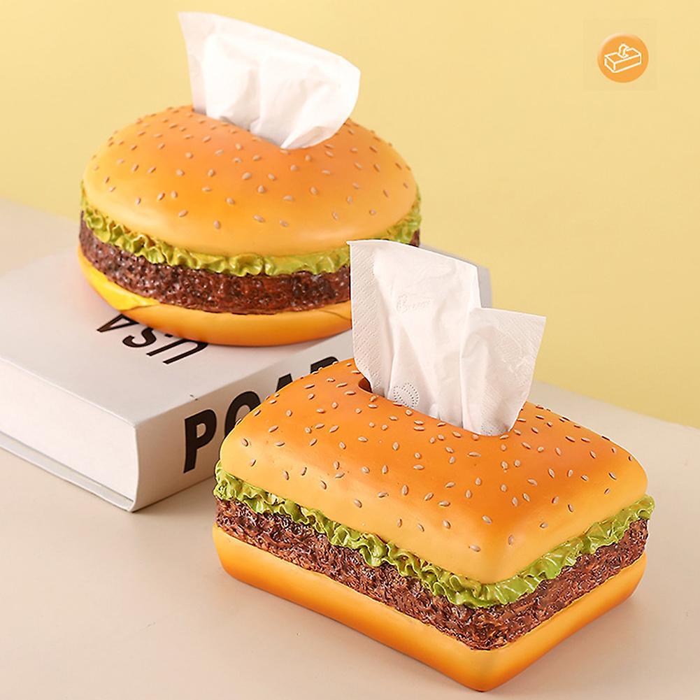 Charming Burger Tissue Box Living Room Coffee Table Plastic Paper Towel Storage Box for Kitchen Dining Room