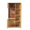 Modern Display Cabinet with LED Lighting - 150H cm - Glass Door, Multipurpose Shelves, 15 Color Options, Large Storage Space, Glass Shelf