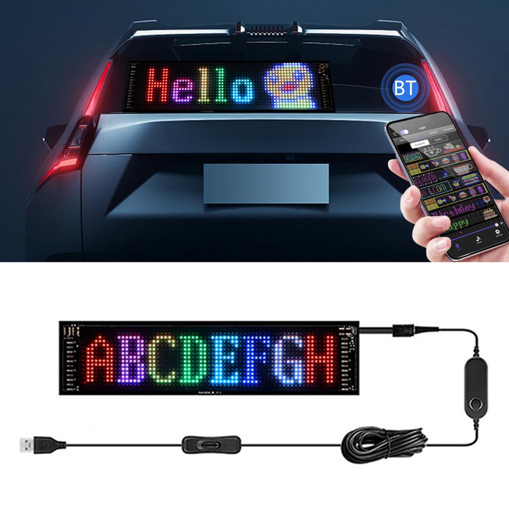 LED Pixel Panel Scrolling Advertising Car Rear Window Signs Flexible Addressable USB 5V Scrolling Text Animation Display