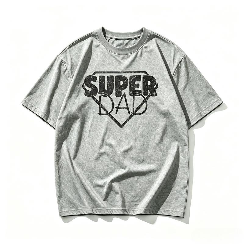 Vintage Super Dad Graphic TShirt For Unisex Fathers Day Gift Retro Distressed Print Cotton Casual Short Sleeve Tees Harajuku Y2k