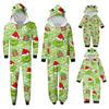 Christmas Print Family Matching Hooded Long Sleeved Zippered Jumpsuit Set