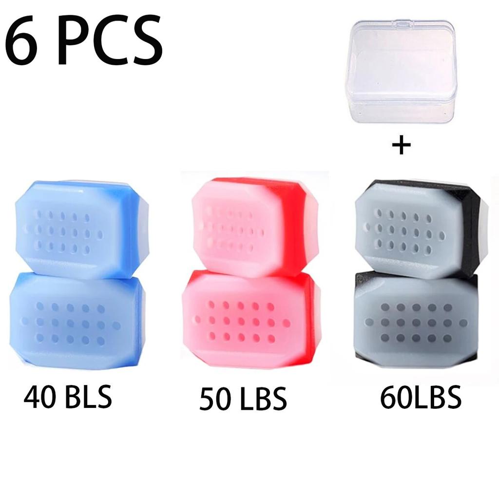 6 Pcs Jaw Exerciser for Men & Women Silicone Tablets Jaw Exerciser Gum Jawline Trainer & Jawline Shaper Jaw Line Exerciser Workout Fitness Equipment
