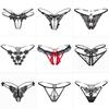 [Free Shipping] Sexy Thong, Hot Lace Embroidered Transparent Seduction Underwear, Women's Low Waist Hollowed Out T-back