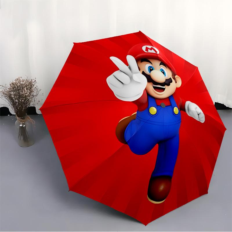 1pc Super Mario Automatic Umbrella Durable Iron Frame & Plastic Handle, Gift for Men & Women, Sturdy Construction, Best for Christmas, Helloween, Play