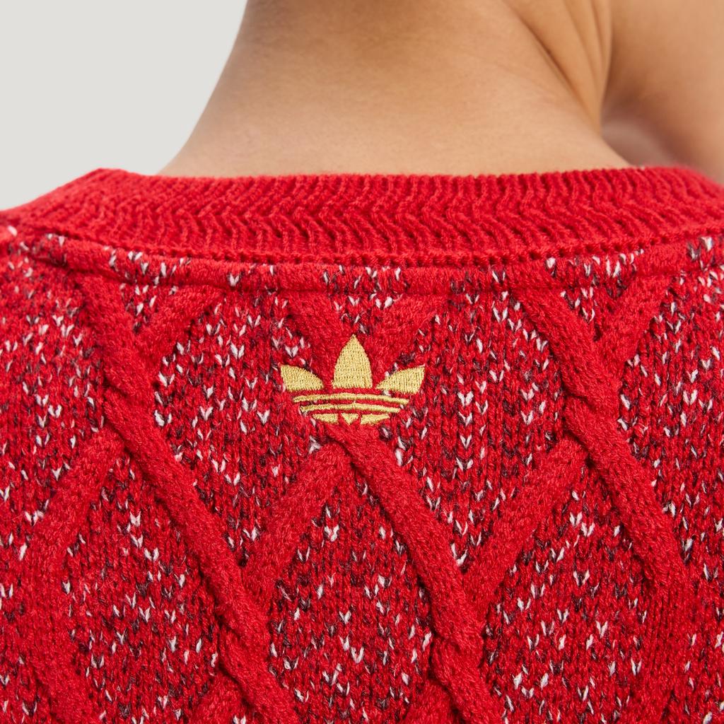 adidas Оригинальная толстовка FW25 Год Лошади Лимитированная Новогодняя Коллекция Спорт Свободный Крой Вязаный С Длинным Рукавом Свитер Унисекс толстовка KT0693