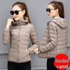 Women's Short Lightweight Padded Jacket, Korean Style, Slim-Fit, Warm Down Cotton Coat for Winter 2023