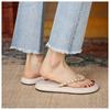 Woman Trend Newest Summer Gold Gold Buckle Women Slipper Fashion Slip on Ladies Flip Flops Flat Heel Outdoor Casual Sandals