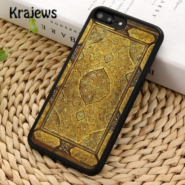 Krajews Подлинный Коран тисненый кожаный чехол для телефона для iPhone 17 Air 16 15 14 plus 11 12 13 pro max coque Оболочка Fundas