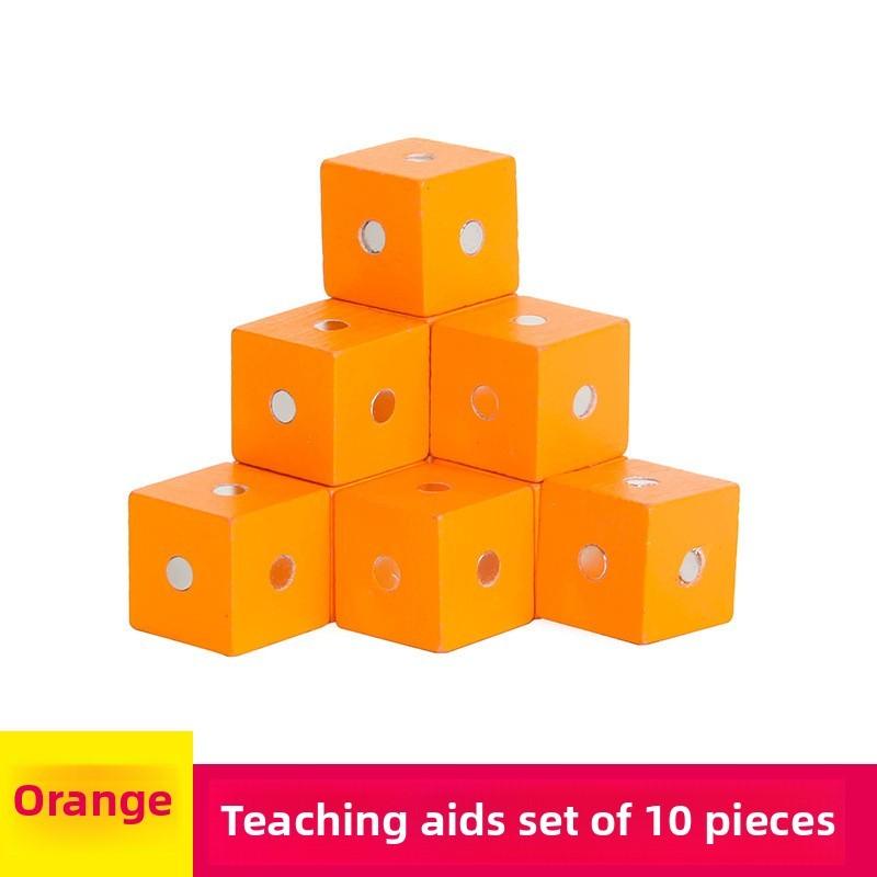 Math Learning Magnetic Cube Toy Made Of Eco-friendly Wood For Classroom Use